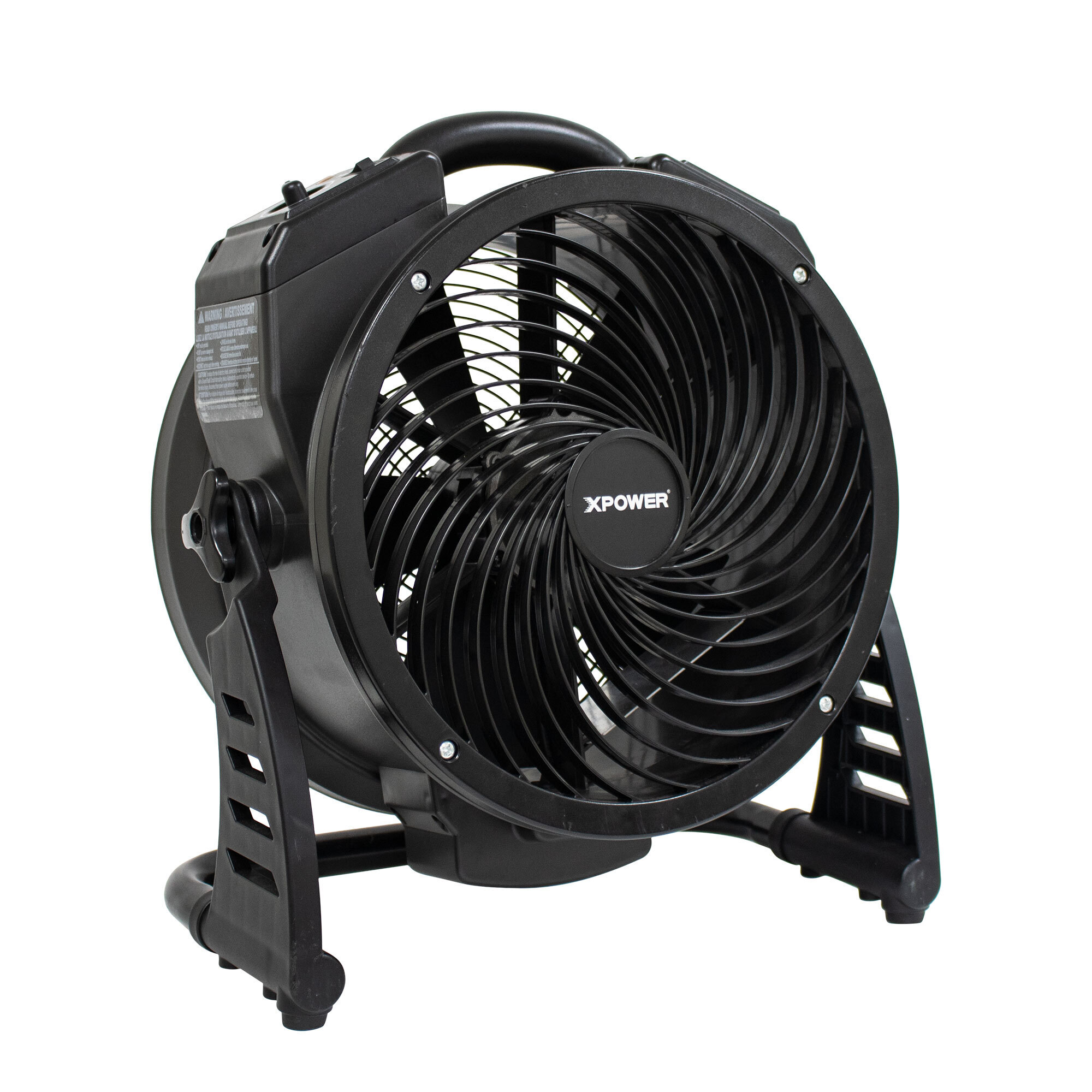 XPOWER, Variable Speed Axial Fan w/ Ozone Generator, MG Per Hour Output 10000 Max. Coverage Area 6000 ft², Air Delivery 1450 cfm, Model# M-27